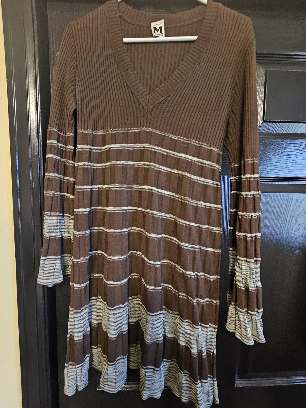Missoni Striped Knit Midi Dress in Brown & Light Blue Size Medium US Size 6